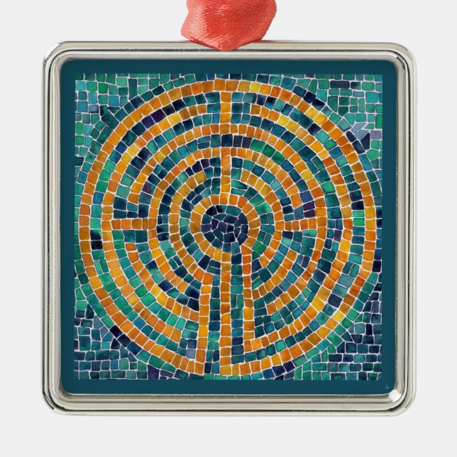 LABYRINTH II Premium Square Ornament (Front)