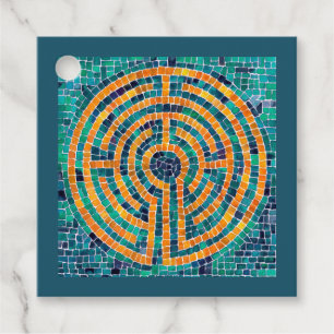 LABYRINTH II Square Gift Tags - Green