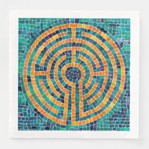 LABYRINTH II Standard Dinner Paper Napkin - White