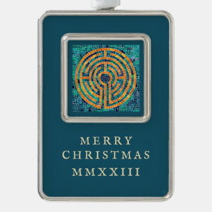LABYRINTH II Vertical Framed Ornament