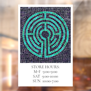 LABYRINTH III 12x18 Window Cling +Text - White