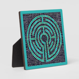 LABYRINTH III 5.25 Square Plaque - Turquoise
