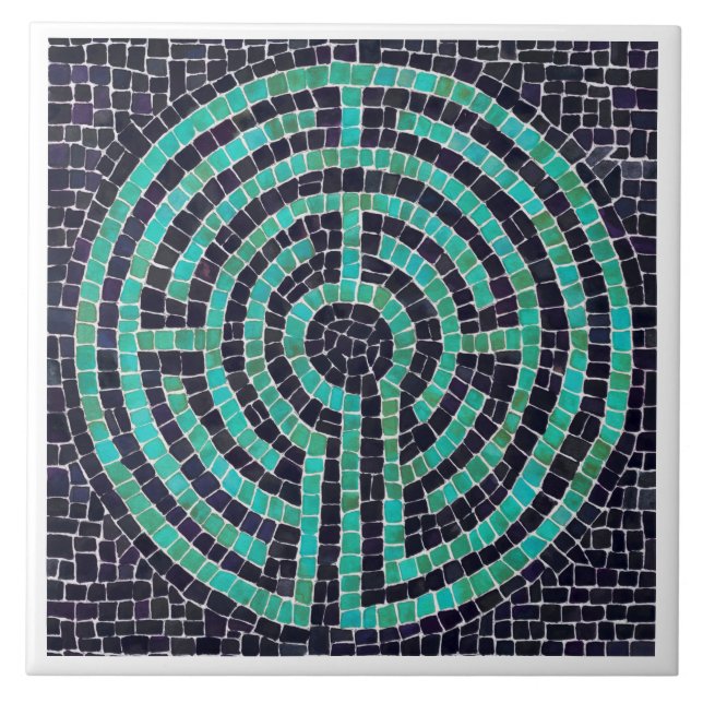 LABYRINTH III 6x6 Ceramic Tile - White (Front)