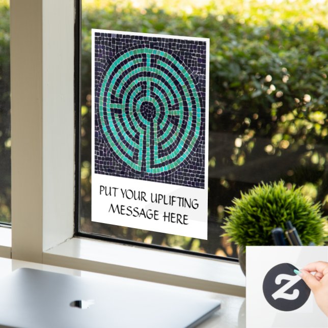 LABYRINTH III 8x11 Window Cling +Text - Black (Office)