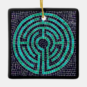 LABYRINTH III Ceramic Square Ornament