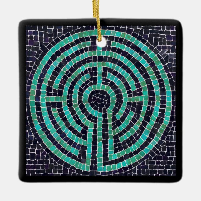 LABYRINTH III Ceramic Square Ornament (Front)