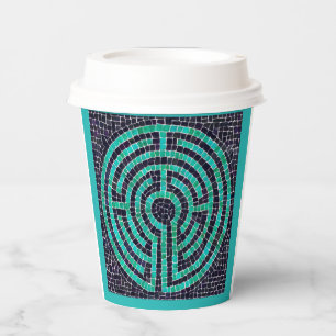 LABYRINTH III Paper Cups - Turquoise