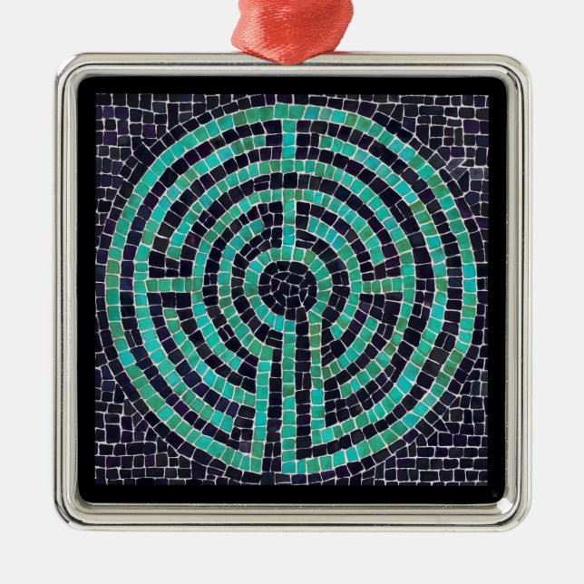 LABYRINTH III Premium Square Ornament (Front)