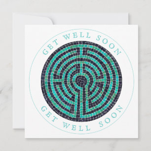 LABYRINTH III Square Flat Get Well Card