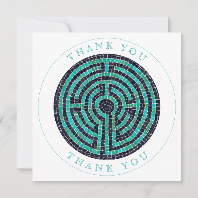 LABYRINTH III Square Flat Thank You Card (Front)