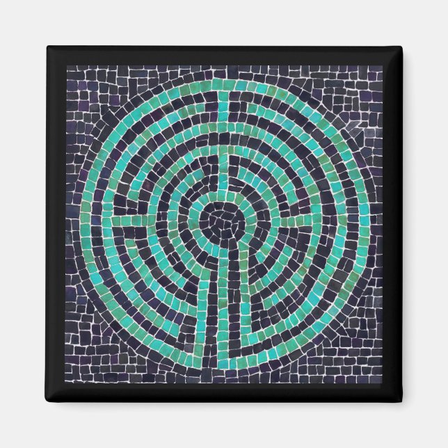 LABYRINTH III Square Magnet - Black (Front)