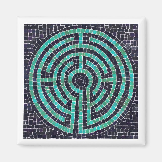 LABYRINTH III Square Magnet - White (Front)