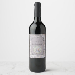 Labyrinth It’s Only Forever Wedding Owl Wine Label