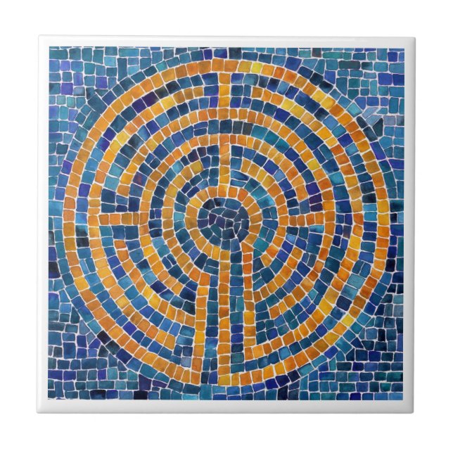 LABYRINTH IV 4.25x4.25 Ceramic Tile - White (Front)
