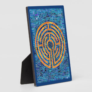 LABYRINTH IV 5x7 Plaque with Easel - Blue