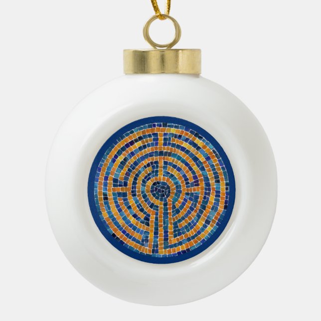 LABYRINTH IV Ceramic Ball Ornament (Front)