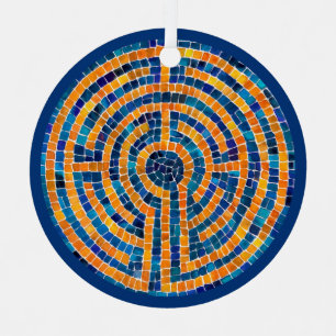 LABYRINTH IV Metal Circle Ornament