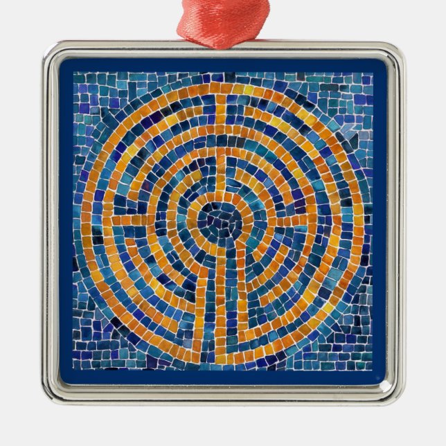 LABYRINTH IV Premium Square Ornament (Front)