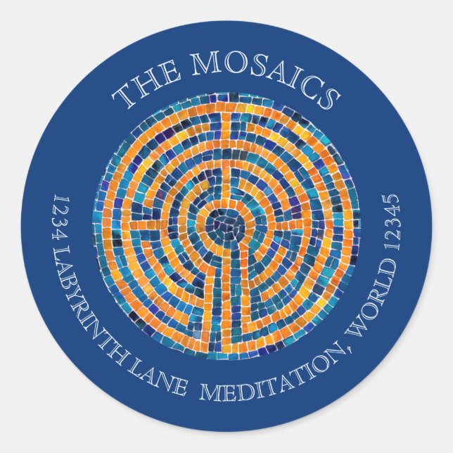 LABYRINTH IV Small Address Envelope Seals - Blue (Front)