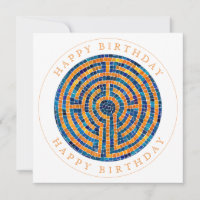LABYRINTH IV Square Flat Birthday Card