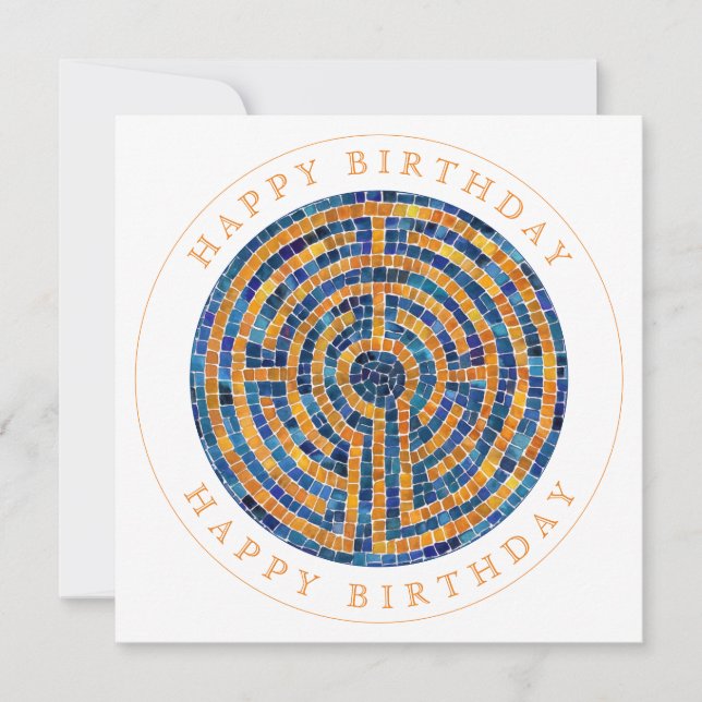 LABYRINTH IV Square Flat Birthday Card (Front)