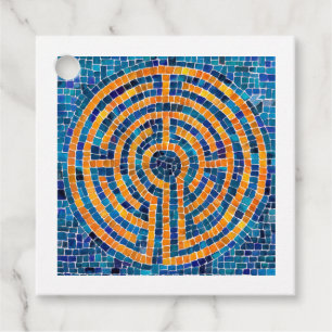 LABYRINTH IV Square Gift Tags - White