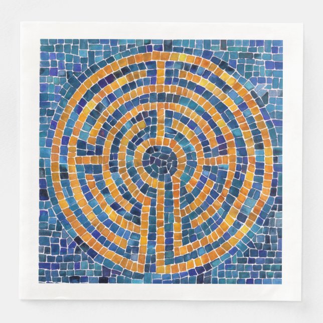 LABYRINTH IV Standard Dinner Paper Napkin - White (Front)
