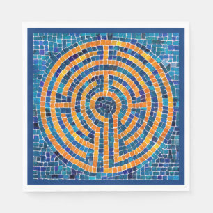 LABYRINTH IV Standard Lunch Paper Napkin - Blue