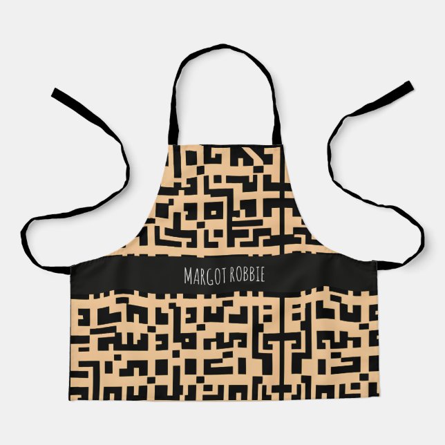 Labyrinth logrus Monochromatic Beige  Pattern Apron (Front)