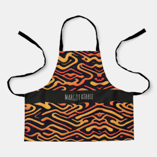 Labyrinth logrus Mystical Orange Geometric Pattern Apron