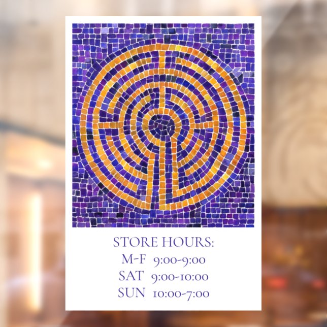 LABYRINTH MOSAIC 12x18 Window Cling +Text  (Sheet 2)