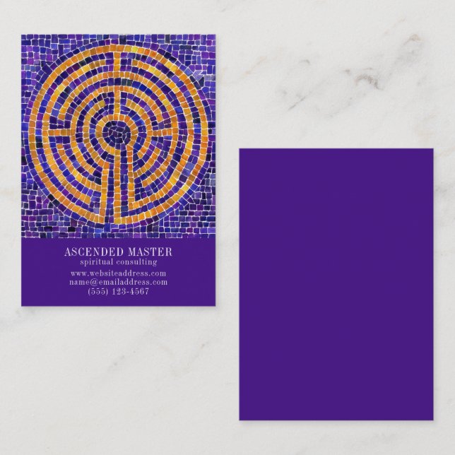 LABYRINTH MOSAIC 3.5x2.5 Business Card - Purple (Front/Back)