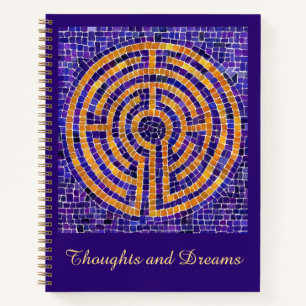 LABYRINTH MOSAIC 8.5x11 Spiral Notebook + Text