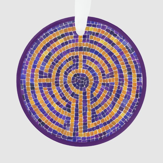 LABYRINTH MOSAIC Acrylic Circle Ornament (Front)