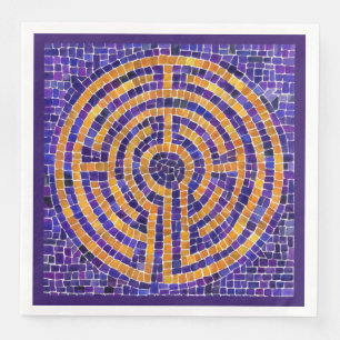 LABYRINTH MOSAIC Dinner Paper Napkins - Purple