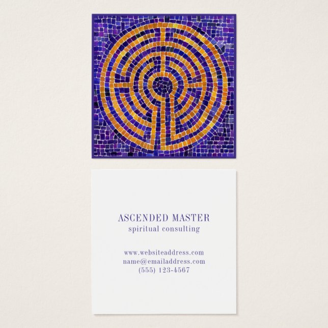 LABYRINTH MOSAIC Square Business Card  (Front & Back)