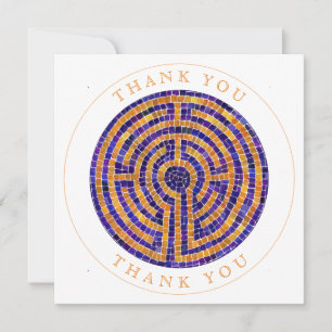 LABYRINTH MOSAIC Square Flat Thank You Card