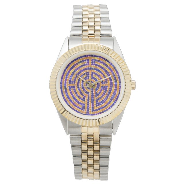 LABYRINTH MOSAIC Two-Tone Bracelet Watch (Front)
