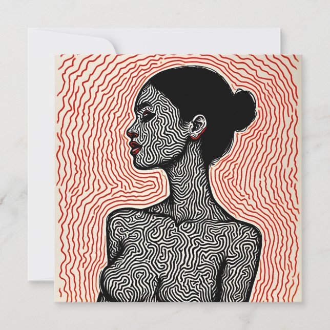 Labyrinth of Her Awakening – A Minimalist Portrait Save The Date (Front)