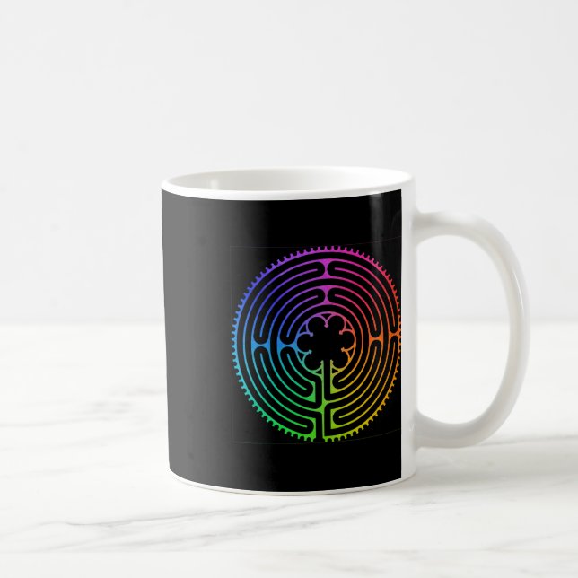 Labyrinth Rainbow Chartres Labyrinth Maze Yoga Des Coffee Mug (Right)
