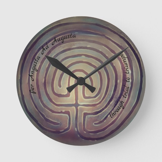 Labyrinth Symbol  Round Clock (Front)