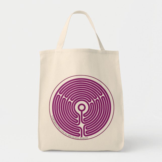 labyrinth thirds 11-circuit purple tote bag (Front)