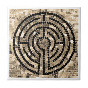 LABYRINTH V 4.25x4.25 Ceramic Tile - White
