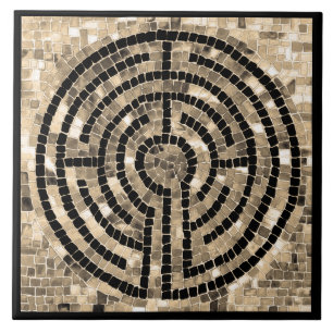 LABYRINTH V 6x6 Ceramic Tile - Black