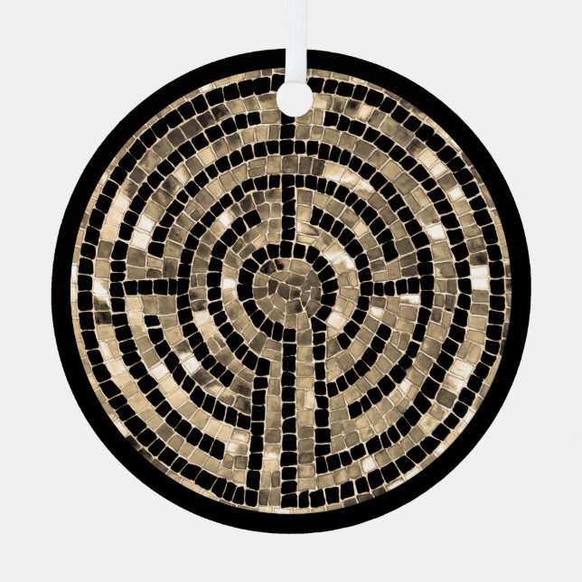LABYRINTH V Metal Circle Ornament (Front)