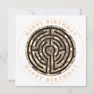LABYRINTH V Square Flat Birthday Card