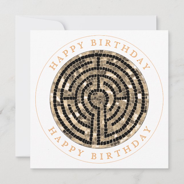 LABYRINTH V Square Flat Birthday Card (Front)