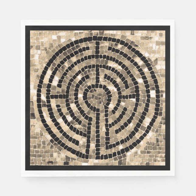 LABYRINTH V Standard Lunch Paper Napkin - Black (Front)