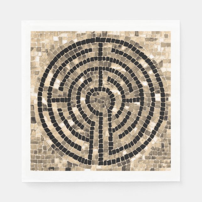 LABYRINTH V Standard Lunch Paper Napkin - White (Front)