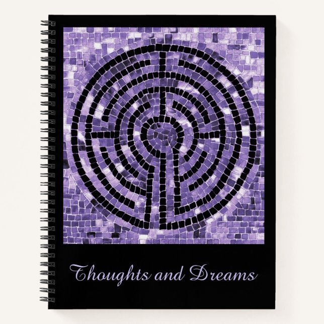 LABYRINTH VI 8.5x11 Spiral Notebook + Text  (Front)